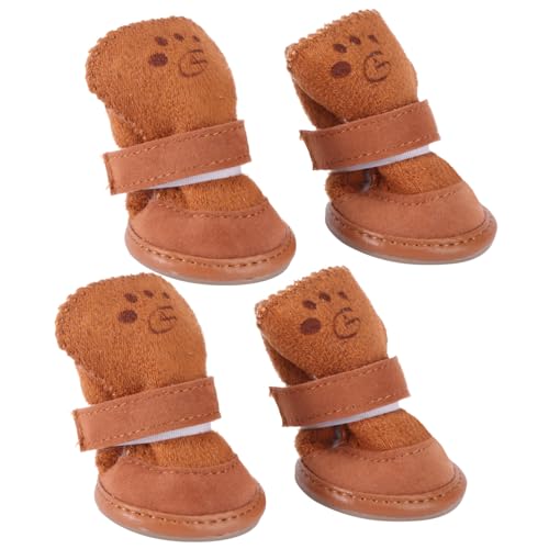 PRETYZOOM Haustier-hundestiefel Pfoten 4er-Pack Schneeschuhe Hundelaufschuhe Warme Hundeschuhe Größe XXL Kaffee von PRETYZOOM