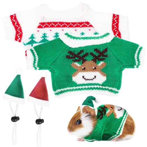 PRETYZOOM Weihnachten Meerschweinchen Kostüme 1 Set Mini Pullover Haustier Kleidung Bunny Outfit Hut von PRETYZOOM