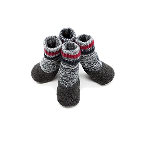 PRETYZOOM Sockenschuhe Paar Warme Hundesocken Graue Socken Weihnachtssocken Haustier-Hunde-Baumwollsocken rutschfeste Socken Sohlenschutz Gepolsterte Socken Bodenschutz Große Hundewelpen von PRETYZOOM