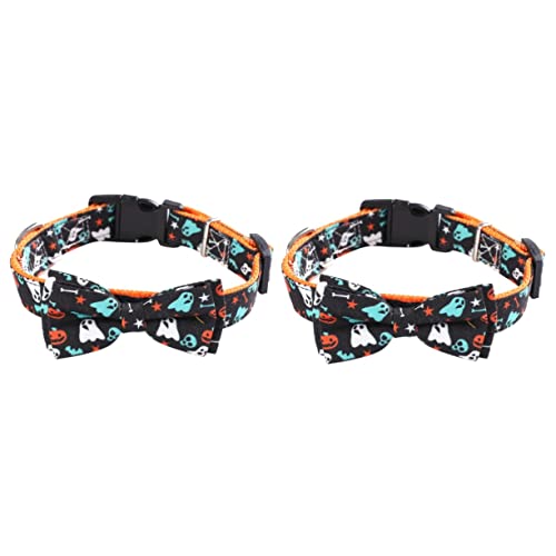 PRETYZOOM 2 Haustierhalsband Halloween-Haustierbandana Glocke Hundehalsband Halloween Halloween-Dekoration verstellbare Welpenhalsbänder für Auto zubehör Haustierzubehör binden von PRETYZOOM