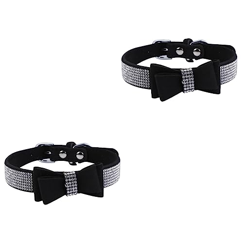 PRETYZOOM 2 STK Hot Hundehalsband Filzverzierung Glitzerndes Katzenhalsband Glitzer Hundehalsband Bling Hundehalsband Kragenschleifen Strass Halsband Welpe Die Klingel Heißer von PRETYZOOM