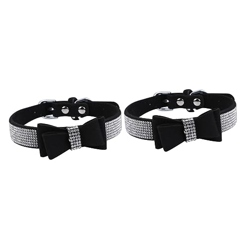 PRETYZOOM 2 STK Hot Diamond Hundehalsband Hundehalsbänder Glitzer Hundehalsband Schnalle Hundehalsband Haustier Hals Hundehalsband Für Welpen Bling Hundehalsband Blitz Kettenblatt von PRETYZOOM