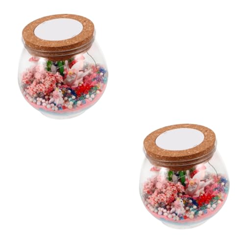 PRETYZOOM 2 Sets Einhorn Wunschflasche Dekorative Wunschflasche Leuchtendes Einhorn Terrarium Material Handgefertigtes Einhorn Terrarium Einhorn Terrarium Licht Für Badezimmer von PRETYZOOM