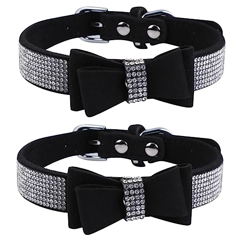 PRETYZOOM 2 Stück Hot Diamond Hundehalsband Katzenhalsband Abtrünniges Hundehalsband Schnallenhalsband Katzenhalsband Hundehalsbänder Strass Halsband Schleifen Hundehalsbänder Für von PRETYZOOM