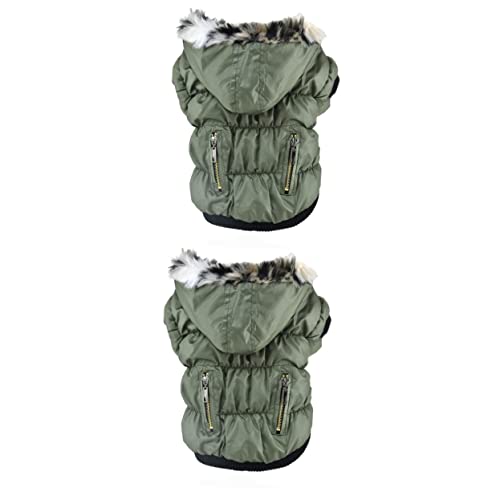 PRETYZOOM 2St warme Hundejacke für klein Hundewintermantel Hoodiejacke Hoodie mit Reißverschluss Kleider Haustierjacke Haustier hält warme Kleidung Hündchen Baumwollmantel Haustierzubehör von PRETYZOOM