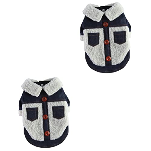 PRETYZOOM 2St Kleidung für Haustiere Warmer Mantelanzug für Haustiere warmes winterhundeoutfit Kleider Winter hundemantel Warmes Welpenkostüm Mode Jacke Haustierzubehör Baumwollmantel von PRETYZOOM