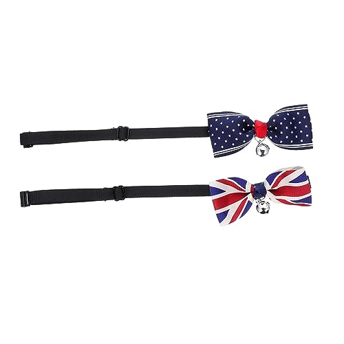 PRETYZOOM 2st Haustier Fliege Haustierhalsband Mit Britischer Flagge Verstellbares Hundehalsband Hundefliege Zum Unabhängigkeitstag Patriotische Hundefliege Halskette Binden Sanft Polyester von PRETYZOOM