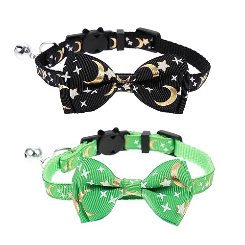 PRETYZOOM 2St Haustier Katzenhalsband Katzenkrawatte Halsband für Welpen Katzenhalsband mit Schleife Festival-Haustier-Halsschmuck bronzieren schmücken Dekorationen Tragegurt Polyester von PRETYZOOM