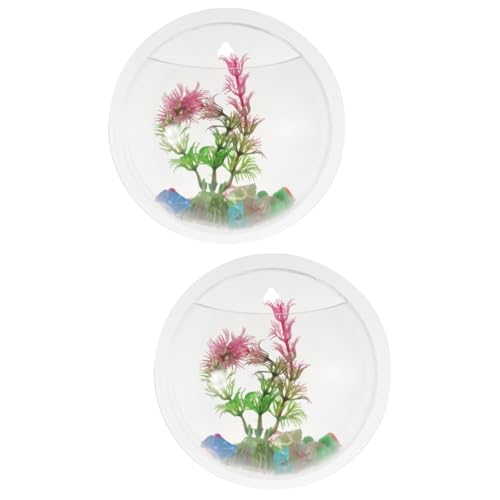 PRETYZOOM 2St Wand Goldfischglas große Acrylvasen Vase aus Acryl Glasvase Töpfe für Pflanzen Betta-Aquarium Pflanzenhalter für die Wand Wandblumenhalter hängend schmücken Anlage Wandbehang von PRETYZOOM