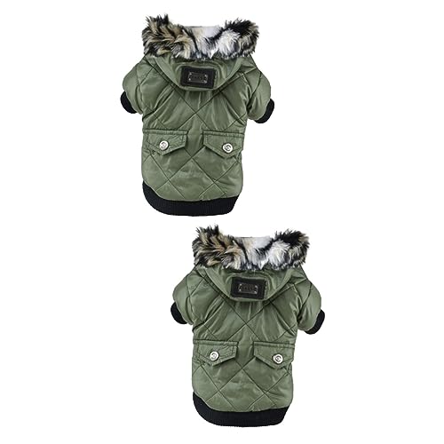 PRETYZOOM 2St hundemantel Dog Raincoat Winterweste Winterkleidung für Haustiere laufweste Partykleidung für Haustiere Party-Hundekleidung Herbst und Winter Baumwollmantel von PRETYZOOM