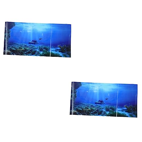 PRETYZOOM 2St Aquarium Hintergrundpapier Aquarium Poster Aquarium-Poster 3D- dekorativer 3D-Aufkleber Fischschalen für Tafelaufsätze Reptilien Terrarien für Aquarium kriechen Tier von PRETYZOOM