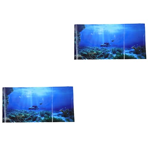 PRETYZOOM 2 Stück Bild Für Fischtank Abnehmbarer Aquarium-Aufkleber Und Verblasst – Aquarium-Dekoration Für Süßwasser Und Tanks von PRETYZOOM