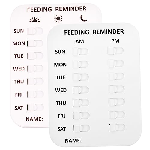 PRETYZOOM 2st Fütterungserinnerung Welpenfutter Magnetische Zeichentafel Futterautomat Für Welpen Fütterungstabelle Für Hunde Medikament Erinnerung An Die Hundefütterung Haustierzubehör Weiß von PRETYZOOM