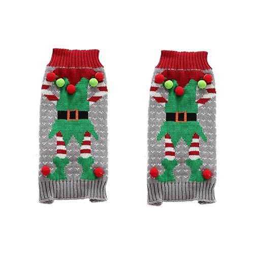 PRETYZOOM 2st Haustier Santa Kostü Welpe Clown Haustier Pullover Hundepullover Fallen Hundeelfen-Pullover Hundeweihnachtspullover Partykatzentuch Party-hundetuch Hundevlies Hündchen Kleider von PRETYZOOM