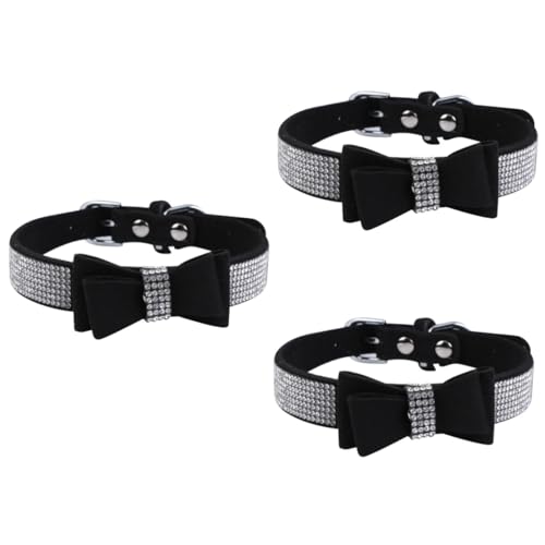 PRETYZOOM 3 STK Hot Hundehalsband Kragenschleifen Verstellbare Welpenhalsbänder Für Wurf Glockenhalsband Für Haustiere Bling Hundehalsband Glitzer Fliege Krawatte Heißer von PRETYZOOM