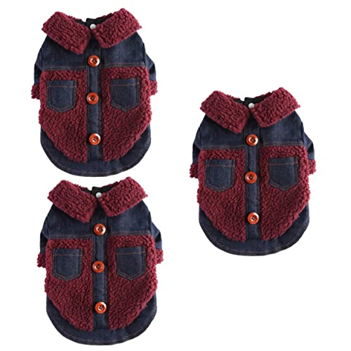 PRETYZOOM 3st Kleidung Für Haustiere Modische Hundebekleidung Karierter Pullover Für Hunde Hunde-Hoodie Für Mittelgroße Hunde Winter-welpen-Jeans Kostü Der Hund Polyester Haustierzubehör von PRETYZOOM