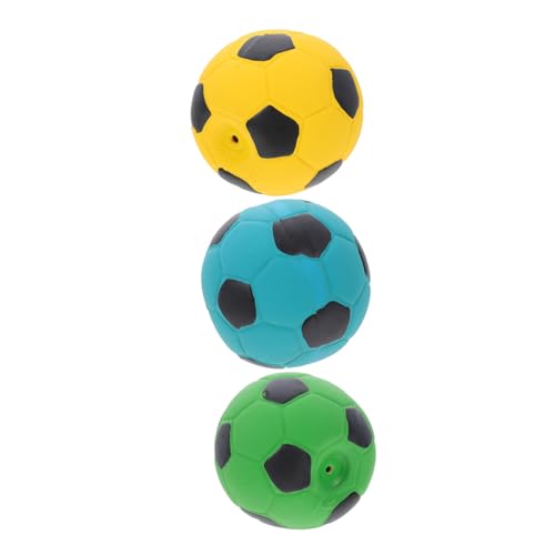 PRETYZOOM 3St Haustier Spielzeug Fußball Fußballspielzeug Hundekauen Hundebiss Spielzeuge Bissfestes Backenzahnspielzeug verschleißfestes Hundespielzeug tragbar Zubehör Hündchen 7c Emulsion von PRETYZOOM