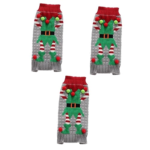 PRETYZOOM 3st Warme Welpen-Outfits Welpenpullover Für Kleine Hunde Weihnachtspullover Für Hunde Welpe Warmer Kunde Hunde-Outfit Hundekostüme Clown-hundepullover Hundevlies Kleidung Haustier von PRETYZOOM