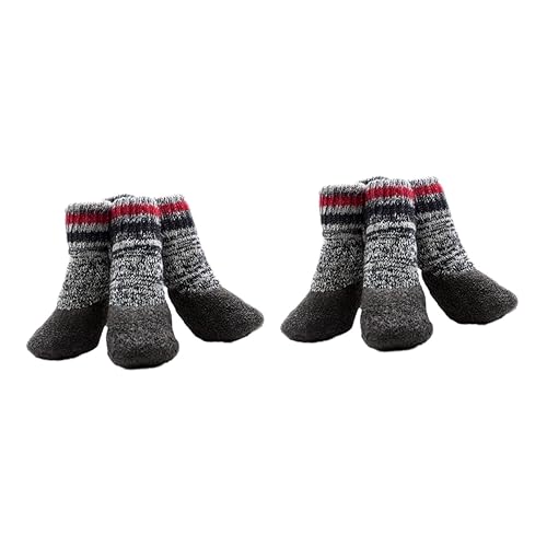 PRETYZOOM 4 Paar Gesunde Für Haustiere Sohlenschutz Gepolsterte Socken rutschfeste Stiefeletten Für Hunde Hundesockenschuhe Für Den Winter Weihnachtszubehör Warme Stiefel von PRETYZOOM