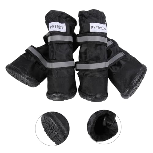 PRETYZOOM Hundeschuhe 4er-Pack Schneestiefel für Hunde Größe M Schwarze Haustierschuhe Stiefel für Hunde von PRETYZOOM