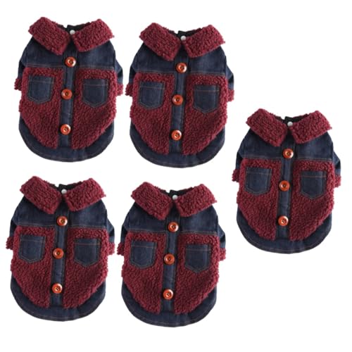 PRETYZOOM 5St Kleidung für Haustiere Hoodies mit Reißverschluss Denim-Hunde-Hoodie Kleider Welpenmantel modische Hundebekleidung Mode Jacke schmücken Hundekleidung Baumwollmantel Polyester von PRETYZOOM