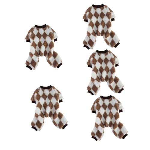 PRETYZOOM 5st Kleidung Für Haustiere Welpenkostüm Für Zu Hause Hund-Overall-Shirt Hund Winterpyjama Welpenkleidung Für Den Haushalt Abriebfeste Welpenkleidung Polyester Kleiner Hund Mantel von PRETYZOOM