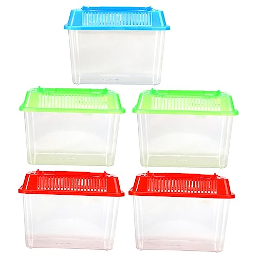 PRETYZOOM 5st Tragbares Mini-Aquarium Handaquarium Tragbares Aquarium Reptilienterrarium Lebensraum Für Futterbox Für Reptilien Mini-fischbox Aus Haustier Plastik von PRETYZOOM