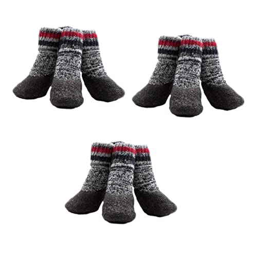 PRETYZOOM 3er-Sets Hundesocken Ungepolsterte Hundeschuhe Für Den Einsatz Grau 2 Paar X 3 von PRETYZOOM