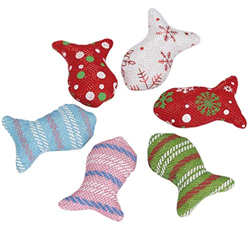 PRETYZOOM 6Pcs Katze Kauspielzeug Haustier Zahnen Spielzeug Gefälschte Fischspielzeug mit Schneeflockenmuster Katze Trainingsspielzeug Weihnachtskatze Geschenke für Haustier Katze von PRETYZOOM