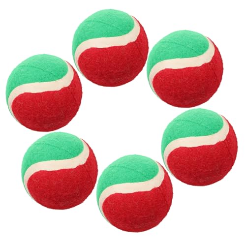 PRETYZOOM 6st Spielzeugball Für Haustiere Interaktives Spielzeug Für Welpen Quietschender Tennisball Welpe Wirft Kauspielzeug Für Weihnachtshund-quietschball Gummi Einstellen Der Hund von PRETYZOOM