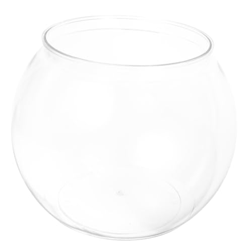 PRETYZOOM Fischschale Klein Glas Blumenvase Fischschalenhalter Unzerbrechliche Vasenschale Klares Rundes Aquarium Aquarium-vase-Topf Tischdeko Fischtank Betta Fisch Plastik Anlage Büro von PRETYZOOM