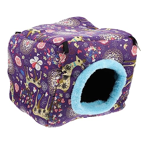 PRETYZOOM Hamsternest Kaninchenhaus Meerschweinchen Hamsterhaus Hamster kuschelbett Nest Igelnest Hase Ruhebett schlafendes Nest Haustier Frettchen Baumwolle Violett von PRETYZOOM