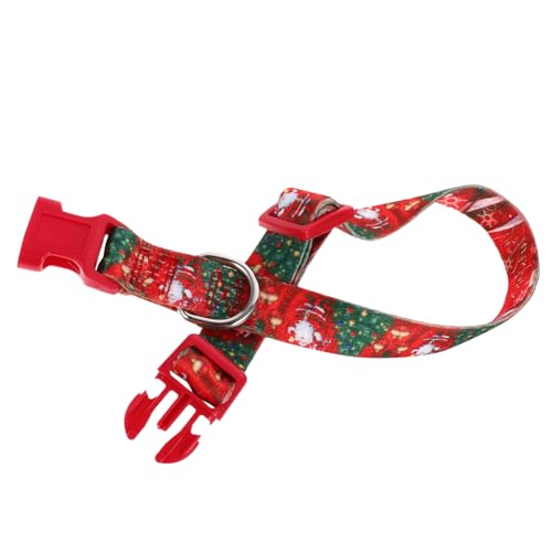 PRETYZOOM Für Hundehalsbänder Weihnachtshalsband Verstellbar Weich Bequem Mit Schnellverschluss Größe M Rotes Weihnachtsmannhalsband von PRETYZOOM