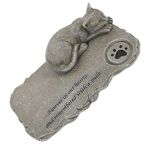 PRETYZOOM Kätzchen Hund Ornament Katzengrabsteine ​​aus Harz Brücke Erinnerungsstein Für Haustiere Haustier-tribut-Statue Outdoor-Statue Trittsteine ​​im Freien Garten Karikatur Haustiergrab von PRETYZOOM