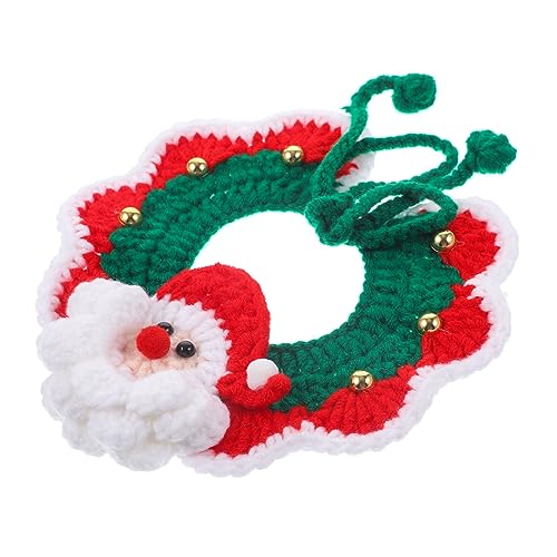 PRETYZOOM Weihnachtlicher Schal Für Hunde Und Katzen Gestrickt Im Weihnachtsmann-Stil Warmes Haustier-Accessoire Tierpflege Modische Hundekleidung von PRETYZOOM