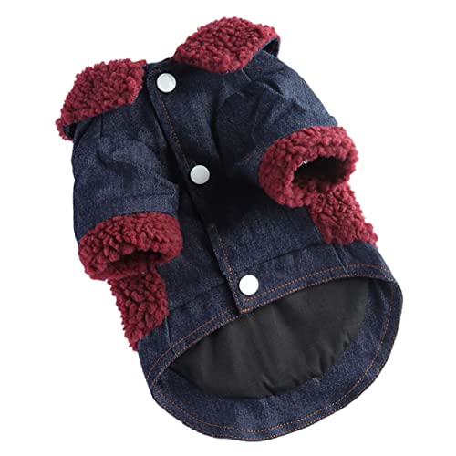 PRETYZOOM Kleidung Für Haustiere Hund Kältefestes Kostüm Denim-Hunde-Hoodie Denim-hundepullover Hundejacken Für Große Hunde Winter Hundekostüm Kleidung Hundemäntel Zubehör Polyester Waschbar von PRETYZOOM