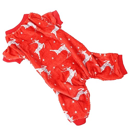 PRETYZOOM Entzückende Haustier Welpen Weihnachten Elch Pyjamas Hund Flanell Wärme Modische Hund Kleidung von PRETYZOOM