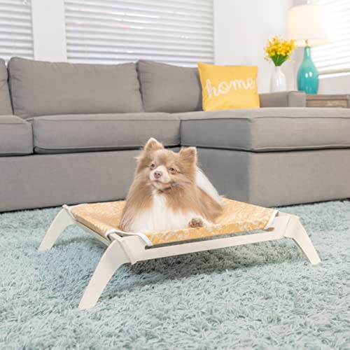 Primetime Petz Haustier-Lounge, erhöhtes Haustierbett für den Innenbereich, für Katzen oder kleine Hunde, wendbare Stoff-Hängematte von PRIMETIME PETZ