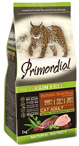 PRIMORDIAL Trockenfutter für Katzen, Entte und Pute – 2 kg von PRIMORDIAL