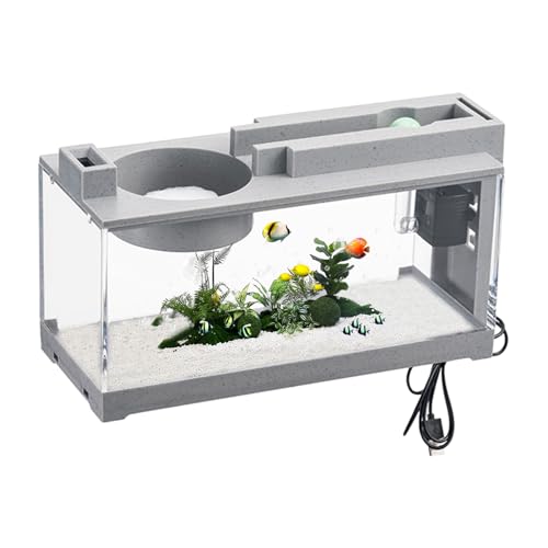 Aquarium, Fisch-Starter-Set, leises modernes Aquarium, Tischdekoration, Aquarium für Schildkröten, Reptilien, Garnelen, Moos, Krabben, Seetang und kleine Korallen von PRIMUZ