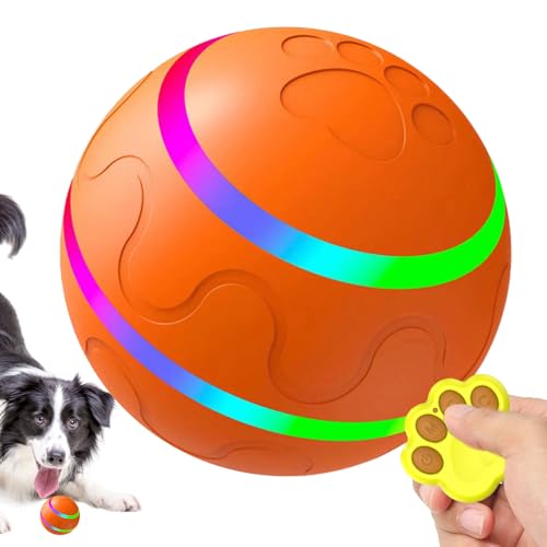 Interaktiver Hundeball, 3,15 Zoll aktivierter rollender Hundeball, interaktiver Hundeball der 3. Generation, robustes, bewegungsaktiviertes, bewegliches Hundeballspielzeug für Welpen, kleine, mittlere von PRIMUZ