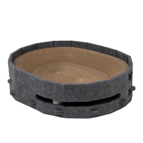 Katzenkratzmatte, Karton Abnehmbare Kratzpads für Katze, Katzenkratz-Lounge-Pad, austauschbare Katzenkratzzubehör mit integrierten Glocken für Katzen, Kätzchen, Haustiere von PRIMUZ