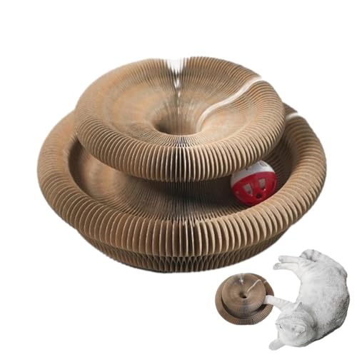 Magic Organ Cat Scratcher Spielzeug, Cat Organ Scratcher Karton mit Spielzeug Glocke, Indoor Cat Grinding Claw Scratching Board Interaktive Faltbare Katzenkratzer für Zuhause von PRIMUZ