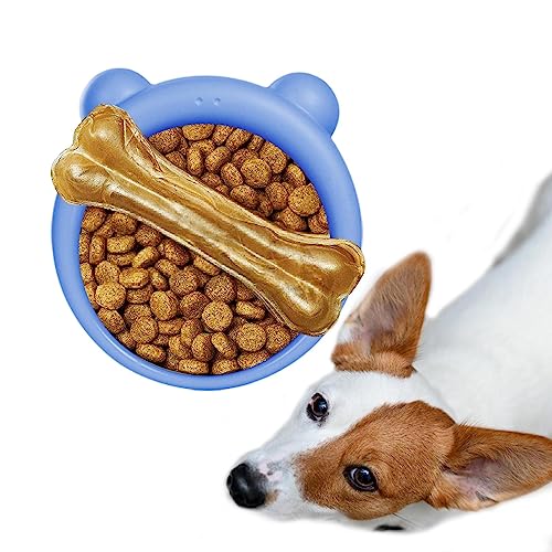 Slow Feeder Hundenapf - Leckmatte für Hunde und Katzen | Runde Futterplatte mit Futtermatte, Silikon-Leckkissen für Hunde, Trainingshilfen für die Verdauung von Welpen von PRIMUZ