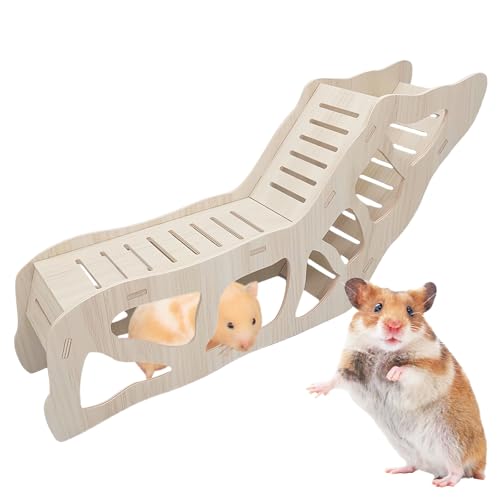 PRITOK Hamster-Kletterleiter: Hamsterhaus aus Holz, Hamster Versteck Hamster Zubehör für kleine Haustiere, Hamster, Rennmäuse, Zwergmäuse von PRITOK