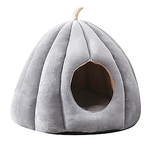 PRIZOM Katzenbed Kürbis mit Kapuze, Hundebett, Zwinger, wärmend, Schlafkissen für kleine Hunde, Kaninchen A von PRIZOM