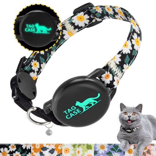 Apple Airtag Katzenhalsband mit Breakaway-Schnalle und Airtag-Halter, leichtes reflektierendes Katzen-GPS-Tracker-Air-Tag-Halsband mit Glocke für kleine Katzen, Kätzchen und Welpen, perfekt für von PROFAVO