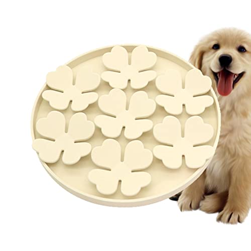 PROIDL Silikon-Hundefuttermatte mit Saugfunktion - Slow Feeder Schüssel mit Saugnapf,Erhöhter Hunde-Puzzle-Futterspender mit Blumen-Design gegen Langeweile, Nass- oder Trockenfutter von PROIDL