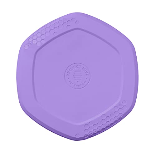 PROJECT HIVE ·PET COMPANY· - Beruhigender Lavendelduft – Hive Frisbee-Scheibe für Hunde – ideal zum Apportieren – enthält eine Leckmatte auf der Rückseite – schwimmt im Wasser, sanftes Gleiten – von PROJECT HIVE ·PET COMPANY·