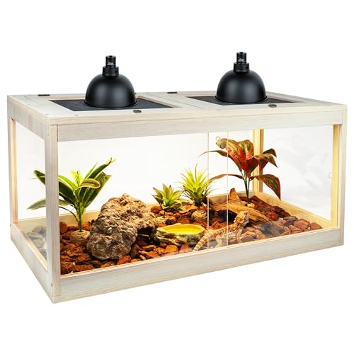 PROLEE 34 Gallonen Reptilien-Terrarium-Tank, 81,3 cm, Eidechsen-Tank, Bartagame-Tank mit Metallgitter-Dachtür, Schlangentank mit Schloss-Design von PROLEE